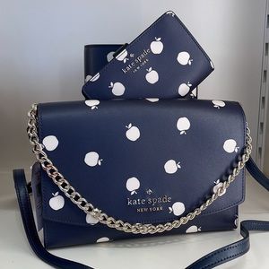 Kate Spade Carson crossbody & Staci Large White Apple Compartment Bifold Wallet